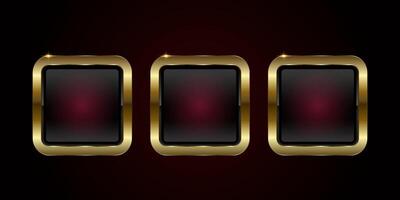 Set of three 3Ds glossy red rectangle buttons , illustration. Three collection of rectangle shape buttons for luxury element of web UI design. three premium buttons vector