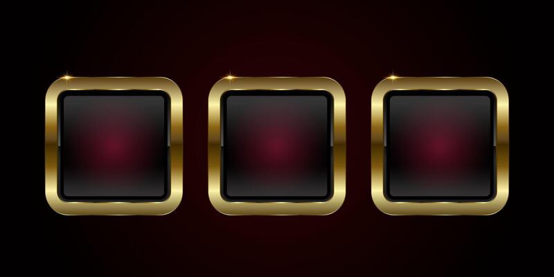 Set of three 3Ds glossy red rectangle buttons , illustration. Three collection of rectangle shape buttons for luxury element of web UI design. three premium buttons