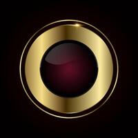 A polished combination of black, gold, and dark red tones, enhanced by a subtle starburst, evokes ultimate prestige , illustration button design vector