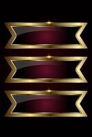 Group of red buttons with special sharp edges bring a contemporary edge, while the golden sheen adds timeless sophistication. and three dark red Button vector