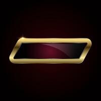 A horizontally stretched button with a golden beveled frame and a deep glossy center, radiating class and modernity.Luxury gold circle button, banner, web bar, design vector