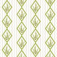 Pattern with green branches in frames vector