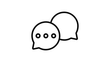 Animated two speech bubbles with dots and lines inside video