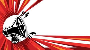 Important message attention with megaphone background vector