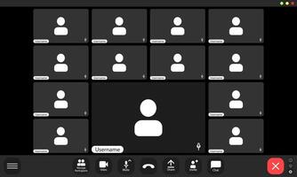 conference user interface, conference calls window. vector