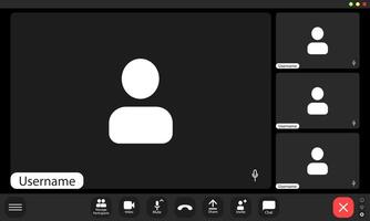 conference user interface, conference calls window overlay vector