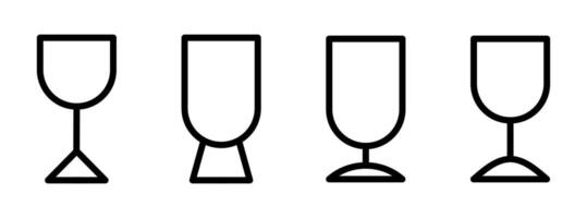 Variations of glass silhouettes displayed in a clean design vector