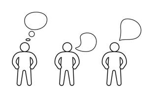 People engaged in different types of communication expressions vector