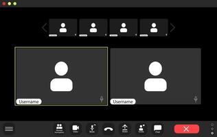 conference UI, conference calls window overlay. vector