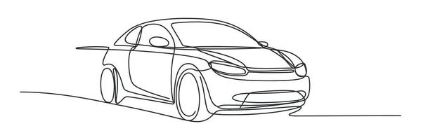 Continuous Line Drawing of a Modern Compact Car Design Illustration vector