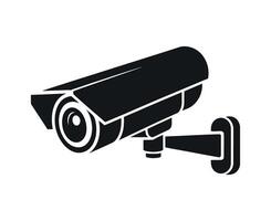 Black and White Security Camera Icon Illustration for Surveillance System vector