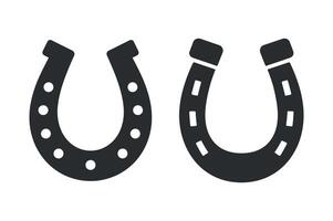 Two Simple Horseshoe Icons Set Good Luck Charm Symbols vector