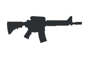 Simple Silhouette of a Modern Assault Rifle Weapon Graphic vector