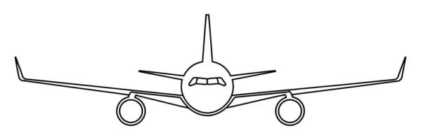 Simple Line Drawing of a Passenger Airplane Front View for Travel and Aviation Concepts vector