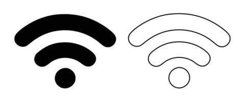 Simple Wi-Fi signal icon, available in both filled and outline styles. Perfect for app design or website interface. vector
