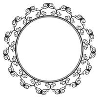 Black round frame with original and beautiful abstract pattern on white background vector