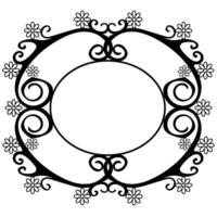 Black round frame of unusual shape on white background vector