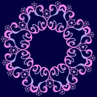 Beautiful round abstract pattern on purple background vector