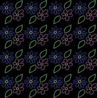 Seamless texture in the form of a pattern of multi-colored flowers drawn in doodle style vector