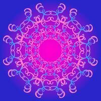 Abstract bright round pattern on blue and pink background vector