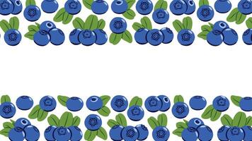 Flat Blueberry Frame with Your Text Place on White Background vector