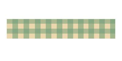 Cute green washi tape with gingham pattern. Decorative flat cartoon style illustration. vector