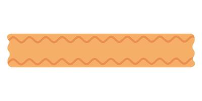 Orange washi tape with soft wavy line pattern. Flat cartoon illustration for decorative use. vector