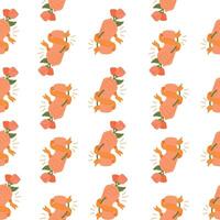 Seamless pattern with raised fists holding roses and wrapped in ribbons, symbolizing strength, softness and solidarity. vector