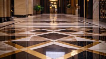 Contemporary Brass and Marble Flooring Arrangement photo