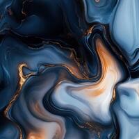 Ocean Hues Intertwined in Abstract Marble Swirls photo