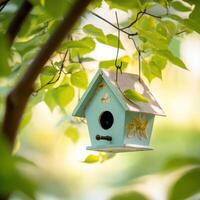 Homemade Bird Shelter in Gentle Pastels photo