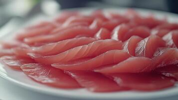 Creative Display of Tuna Sashimi Arrangements photo