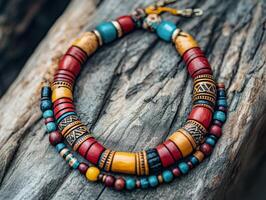 Artistic Beadwork on Ethnically Influenced Necklace photo