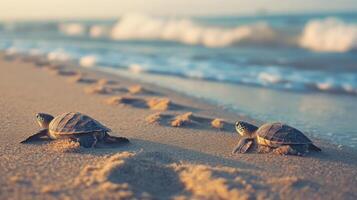 Curved Turtle Tracks in Sand photo