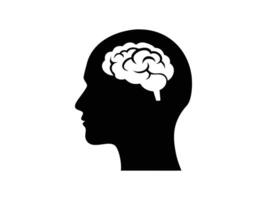 Profile Silhouette of a Head with a Visible Brain vector