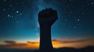 Defiant Gesture Against the Stars photo