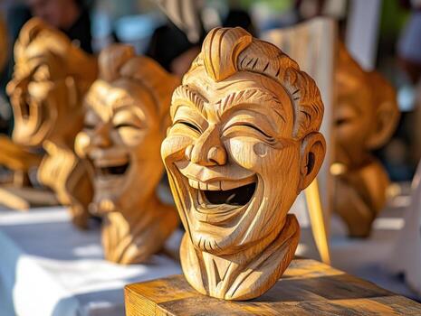 Crafted Comic Masks at Art Gathering photo