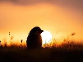 Evening Shadow of a Hedgehog photo