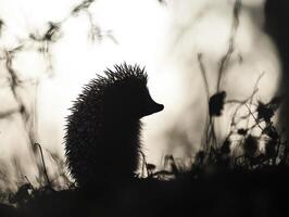 Veiled Hedgehog Figure in Fog photo
