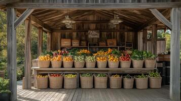 Wooden Display of Farm Bounty photo
