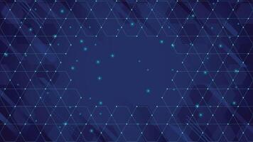 Futuristic hexagon themed background with digital blue grid and glowing lights perfect for technology presentations and innovation projects without any special characters vector