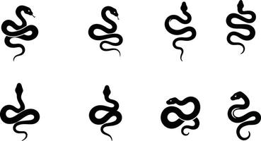 Black coiled snake illustration with simple silhouette design for graphic projects and nature themes vector