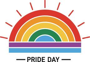 Pride Day Rainbow Flag Icon Illustration Celebrating LGBTQ Community and Diversity with Colorful Stripes and Radiant Design vector