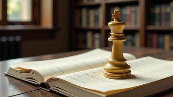 Chess King Piece On An Open Book photo