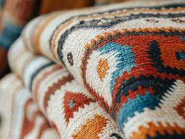 Ancestral Blanket Patterns Being Woven photo