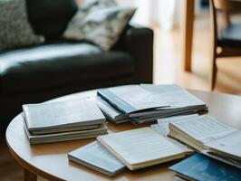 Abundance of Journals on Coffee Table photo