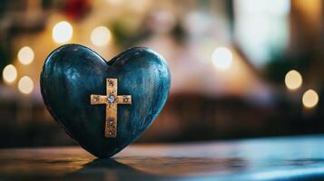 Clean Heart and Cross Design photo