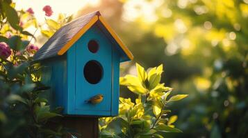 Bright Day with Birdhouse photo