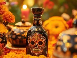 día de el muerto con tequila toque foto