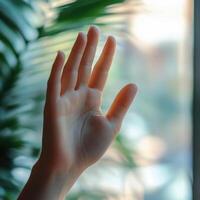 Hand Gesture Warmed by Sunlight photo